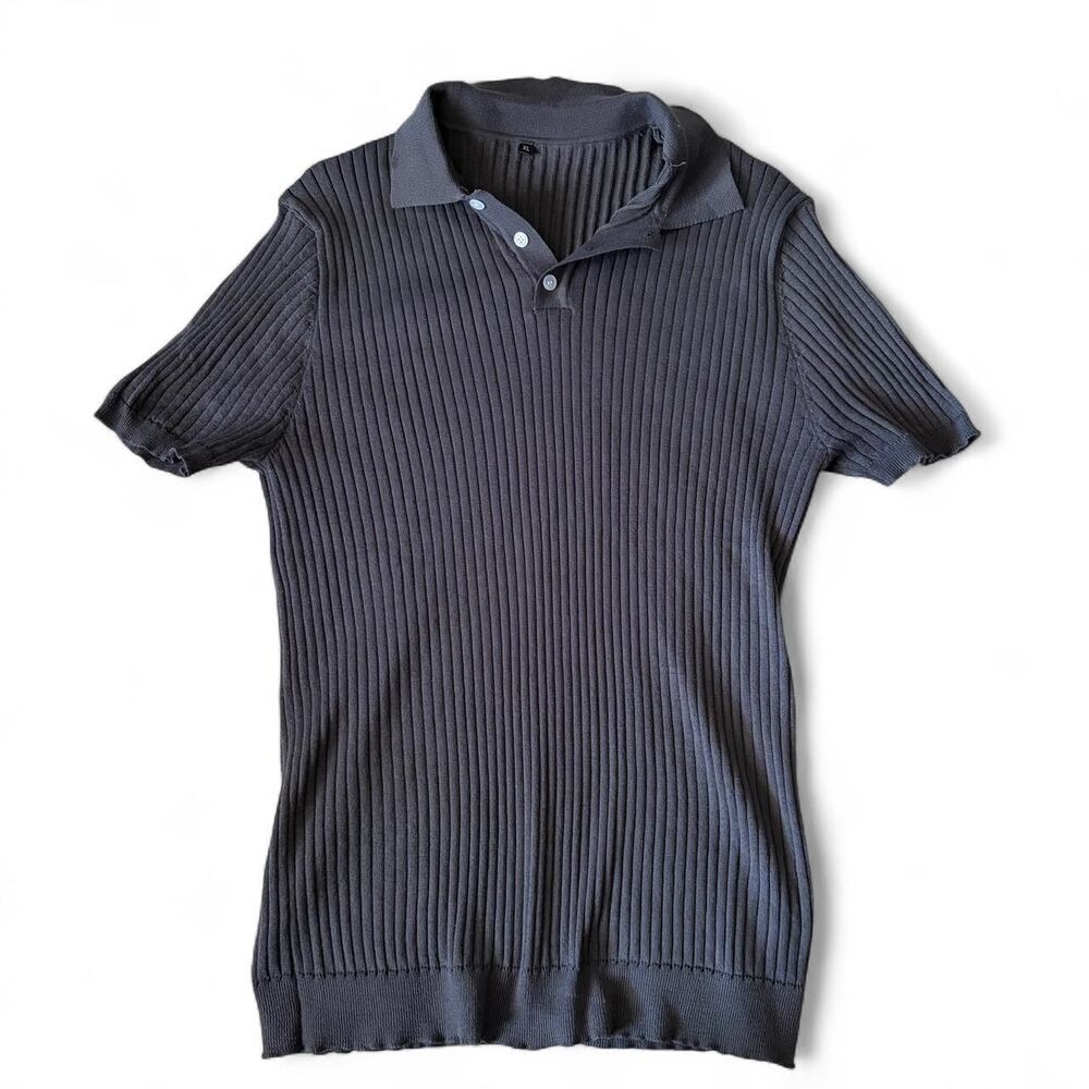 Unbranded Men's Black and Grey Polo-shirts